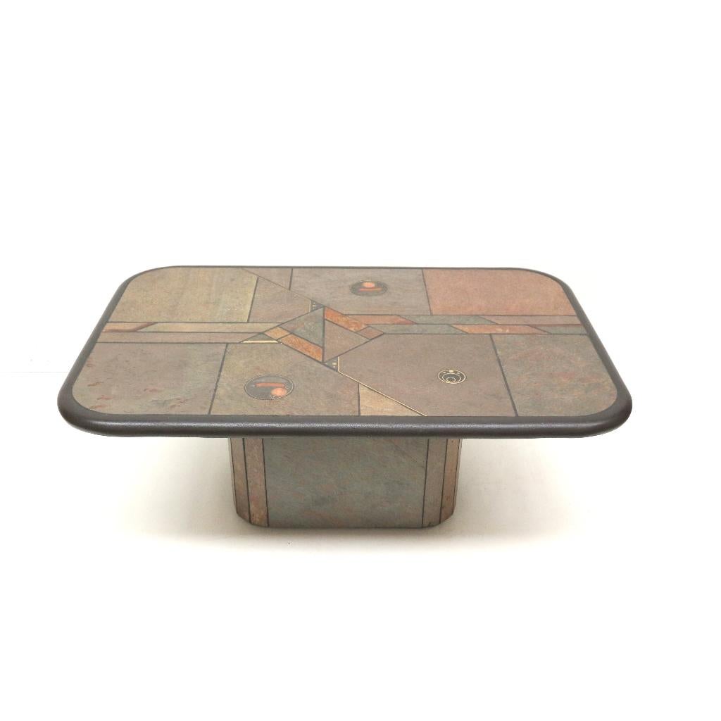 Vintage salontafel Fedam jaren '70 '80 retro midcentury, Gebruikt, Verzenden, 75 cm of meer, 60 cm of meer