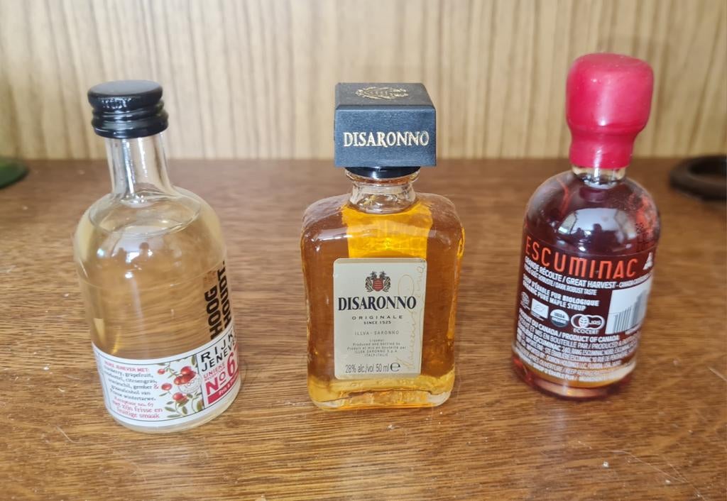 Mini drank flesjes - Disaronno, Hooghoudt, Escuminac, Verzamelen, Ophalen of Verzenden, Nieuw, Overige typen