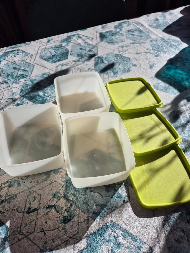 Tupperware diepvries bewaarbakken 3x 400ml met deksel, Ophalen of Verzenden, Zo goed als nieuw