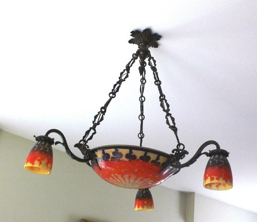 Luster Pate De Verre Glass Le Verre Français, Antiek en Kunst, Ophalen