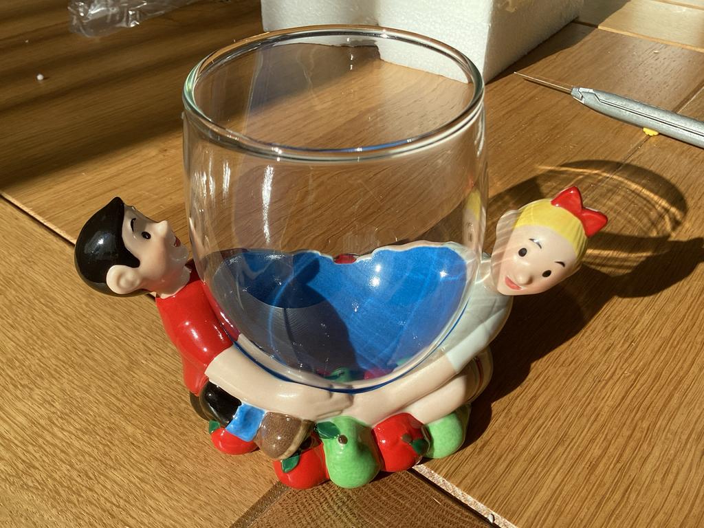 Suske en Wiske Glas met houder - Fruitmasters origineel, Ophalen of Verzenden, Zo goed als nieuw