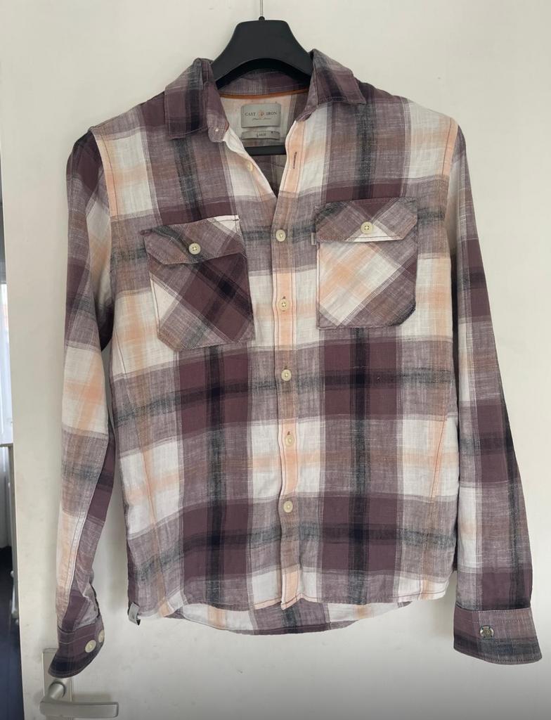 Cast Iron Geruit Overhemd - Maat L, Ophalen of Verzenden, Zo goed als nieuw, Overige kleuren, Halswijdte 41/42 (L)