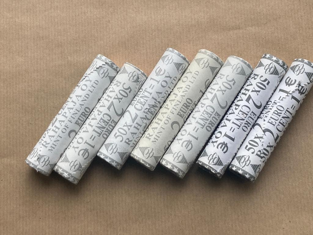 7 Rollen x 2 Eurocent. Finland. 2000 / 2003 / 2010., Ophalen, Finland, 2 cent, Setje