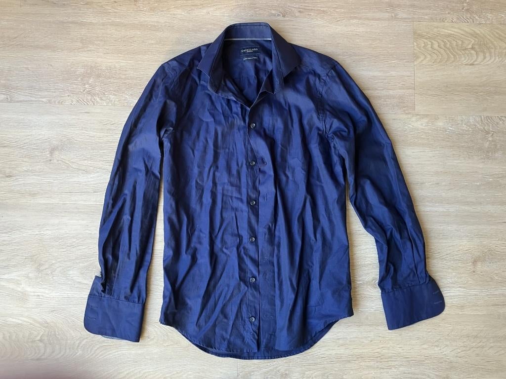Cavallaro overhemd donkerblauw maat 36, Kleding | Heren, Overhemden, Blauw, Halswijdte 38 (S) of kleiner, Ophalen of Verzenden