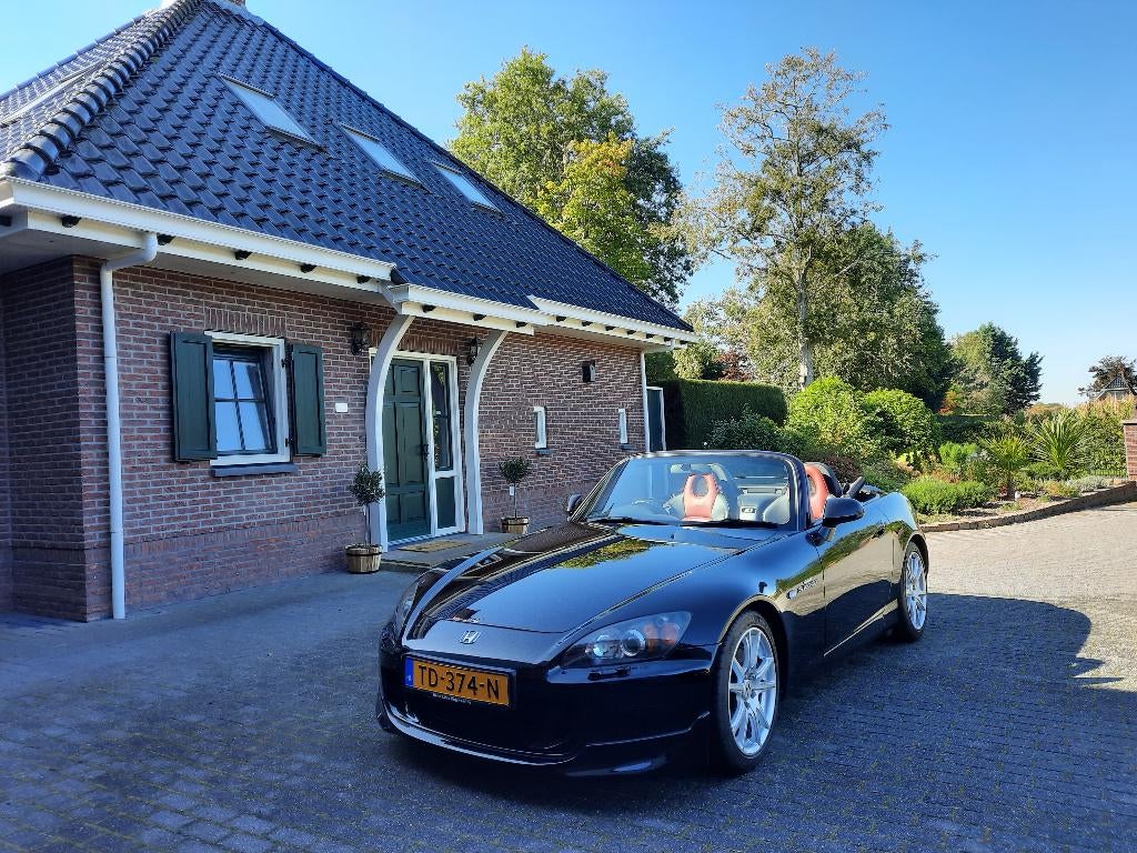 Honda S2000 2.0 I 2004 Zwart, Auto's, Achterwielaandrijving, 4 cilinders, Cabriolet, Zwart