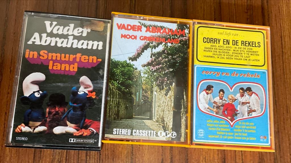 3 Cassettebandjes: Vader Abraham & Corry en de Rekels, Cd's en Dvd's, Cassettebandjes, Gebruikt, 2 t/m 25 bandjes, Ophalen of Verzenden