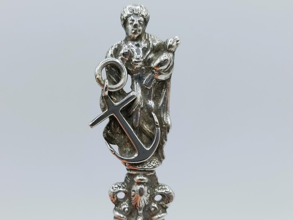 Zilveren gelegenheidslepel, P. Feyens, Leeuwarden, ca. 1745, Antiek en Kunst, Verzenden, Zilver