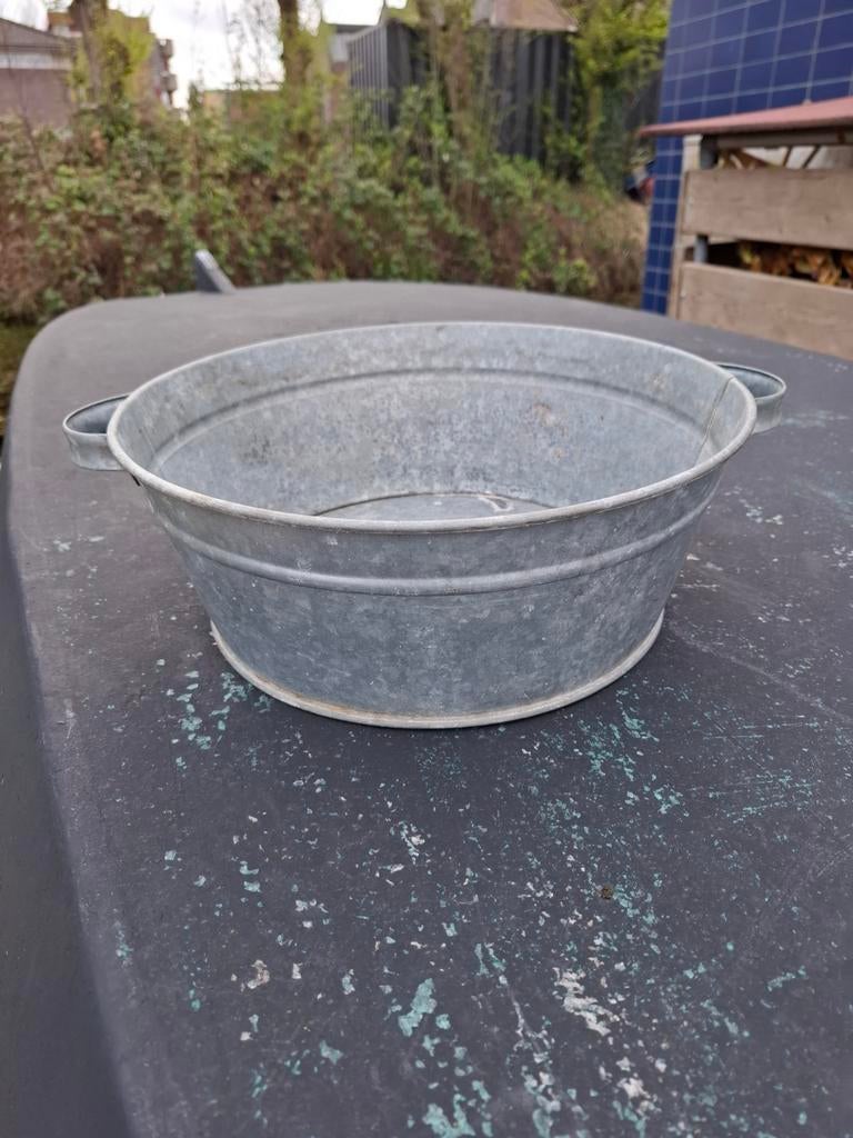 Zinken schaal/mand - Ovaal - Gebruikt, Overige materialen, Schaal, Ophalen of Verzenden, Zo goed als nieuw