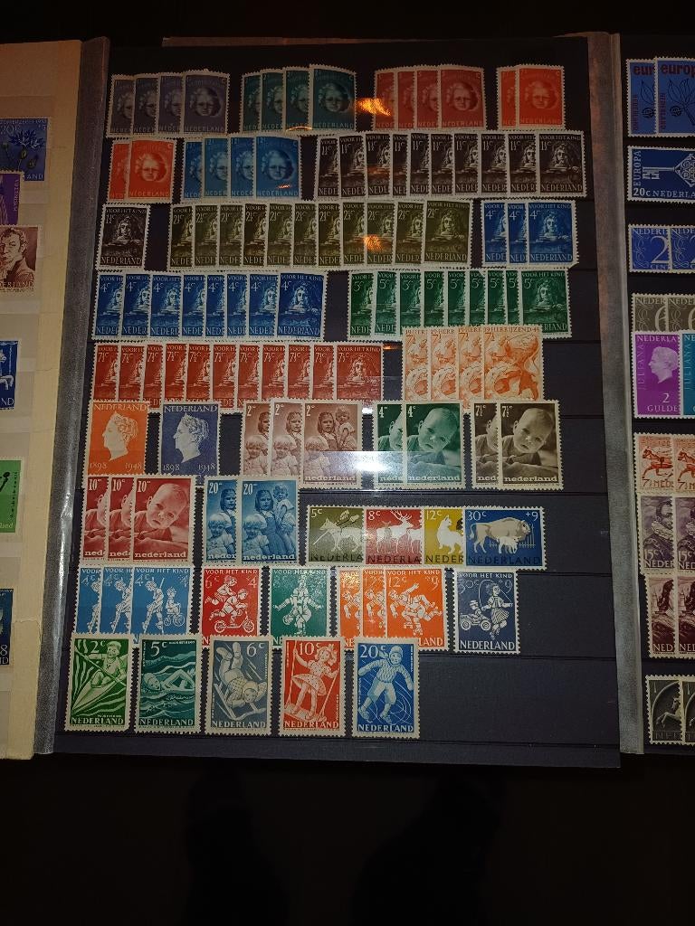 REST PARTIJ NEDERLAND POSTFRIS/ONGEBRUIKT 6 PAGINAS EN meer, Ophalen of Verzenden, Na 1940, Postfris