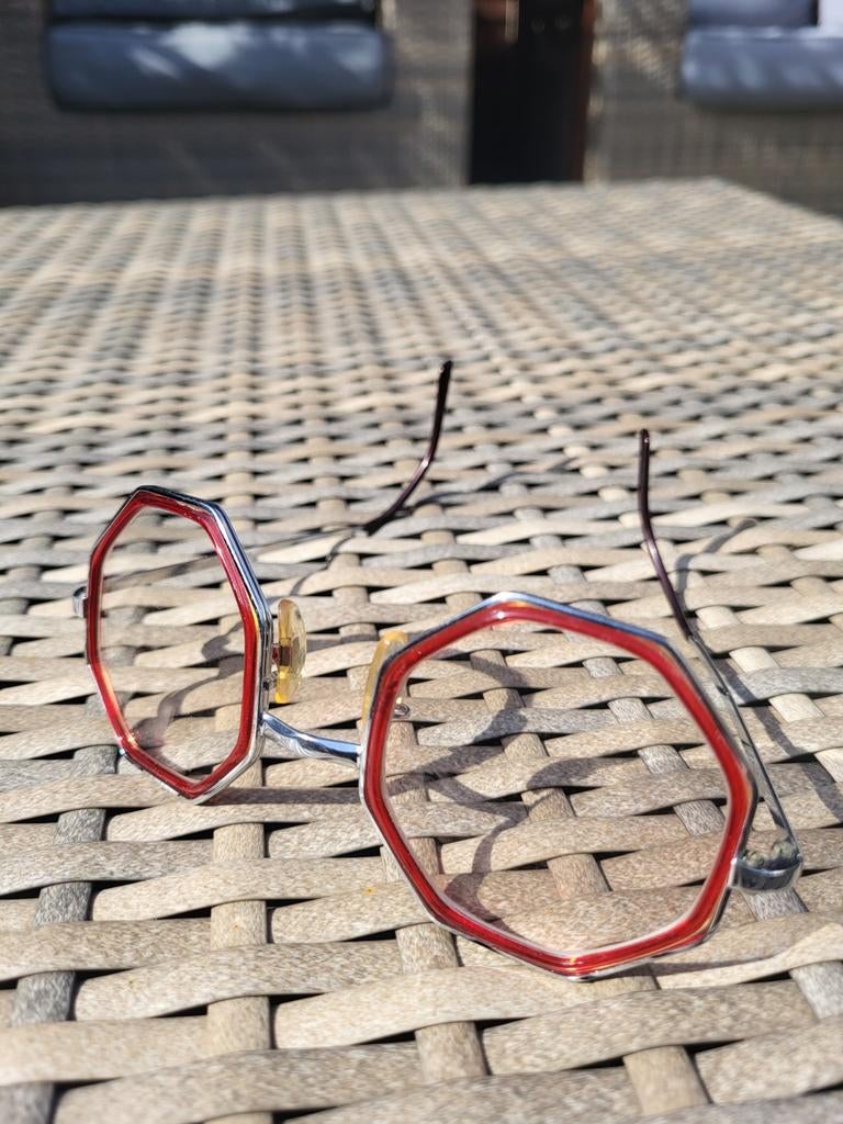 Vintage Oranje Rode Cloé Bril Montuur Frame France 50/20 140, Ophalen of Verzenden, Rood, Bril, Overige merken