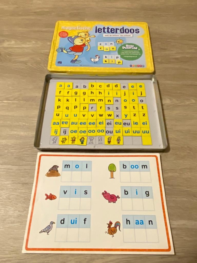 Magnetische letterdoos Pompom, Kinderen en Baby's, Ophalen of Verzenden, Gebruikt