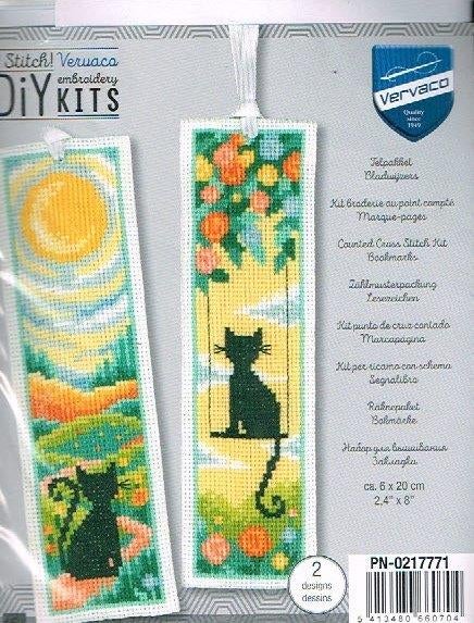 Cado vervaco borduurpakket set boekenleggers poezen  771, Hobby en Vrije tijd, Borduren en Borduurmachines, Ophalen of Verzenden