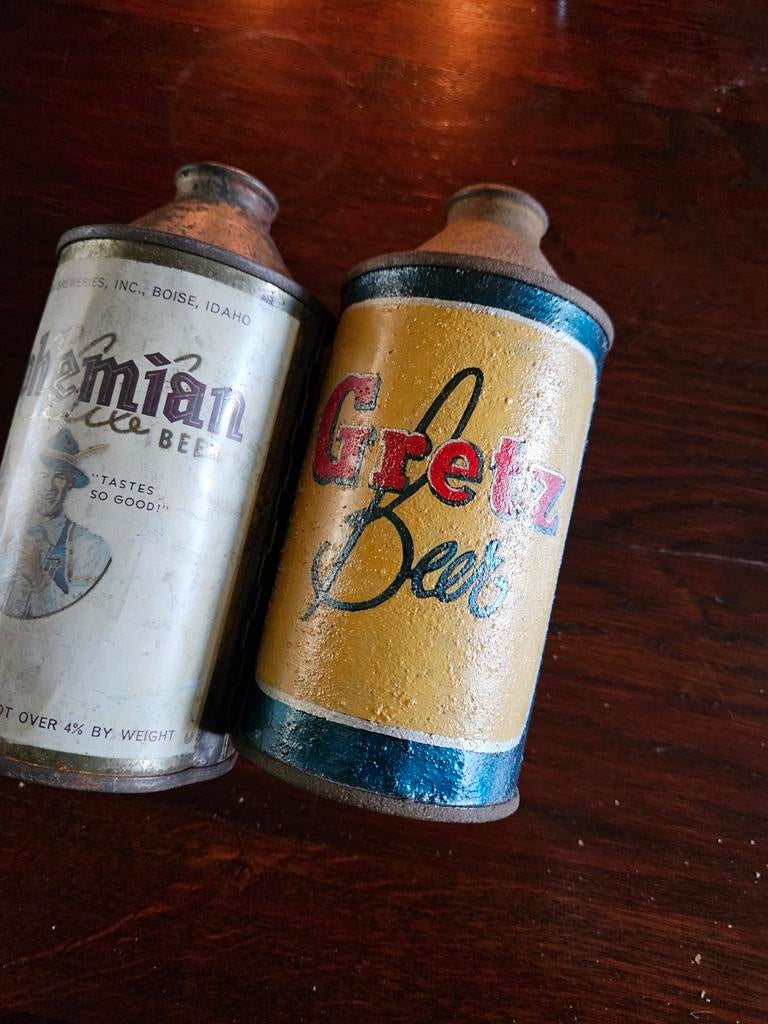 2 antieke bierblikjes, Ophalen of Verzenden, Gebruikt, Overige merken