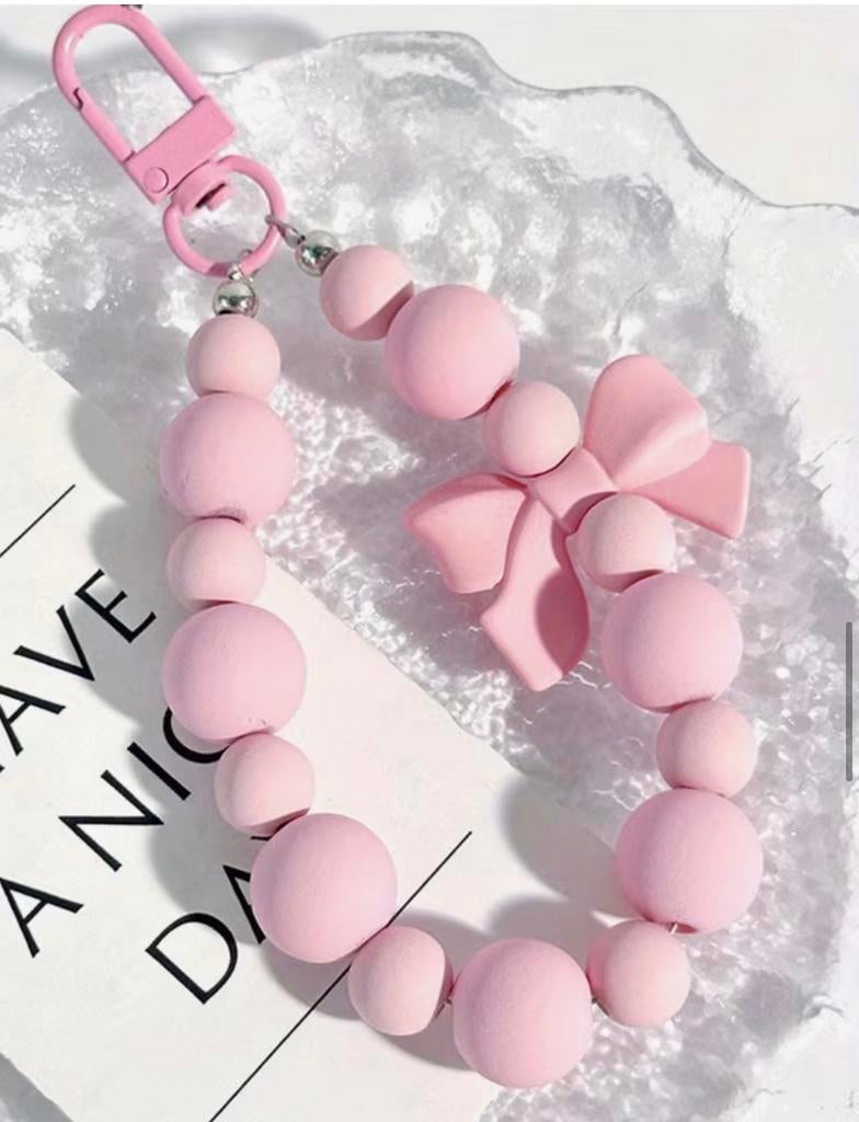 Roze Telefoon Hanger met Kralen en Strikje, Ophalen of Verzenden, Nieuw