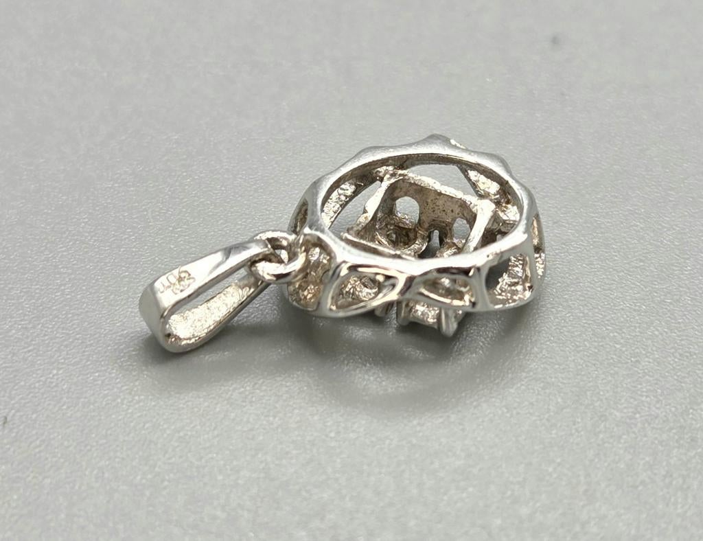 Vintage wit gouden hanger met diamanten. Ca: 0.04ct.2026/186, Overige voorstellingen, ., Wit, Ophalen of Verzenden