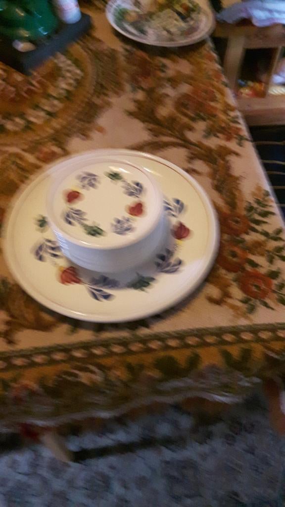 Boerenbont gebakstel, Huis en Inrichting, Keuken | Servies, Ophalen, Overige typen, Zo goed als nieuw, Aardewerk