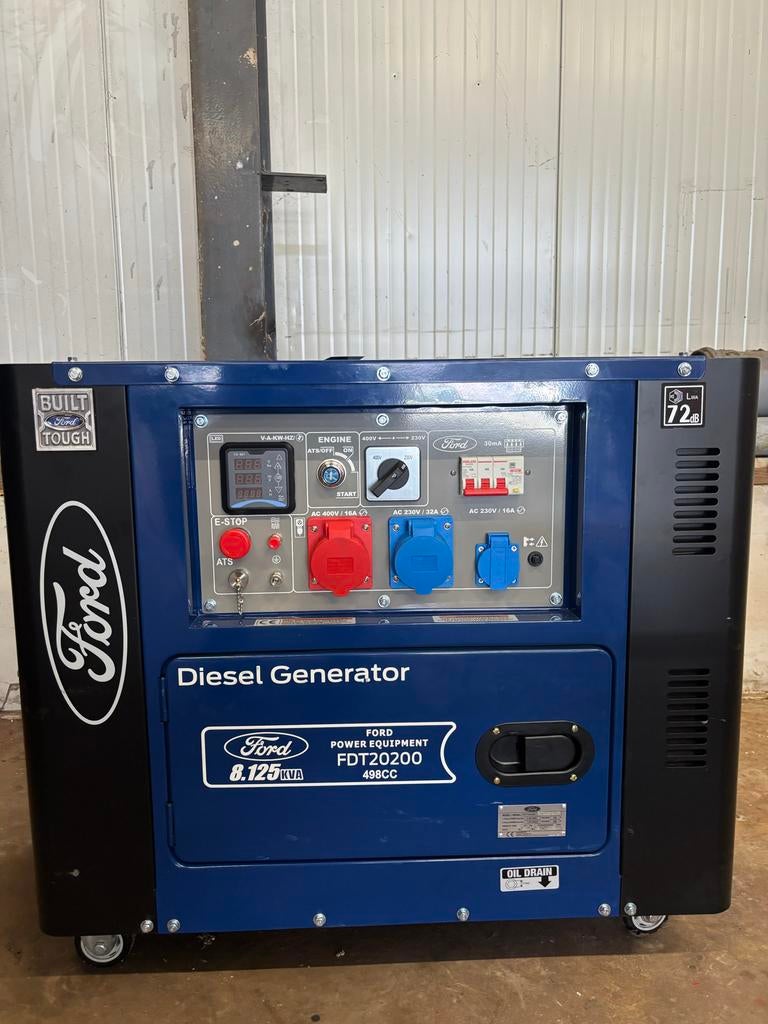 Ford Diesel Aggregaat 8.125 kVA - Stil en Krachtig, Ophalen, Elektrisch startend, Dieselolie, Zo goed als nieuw