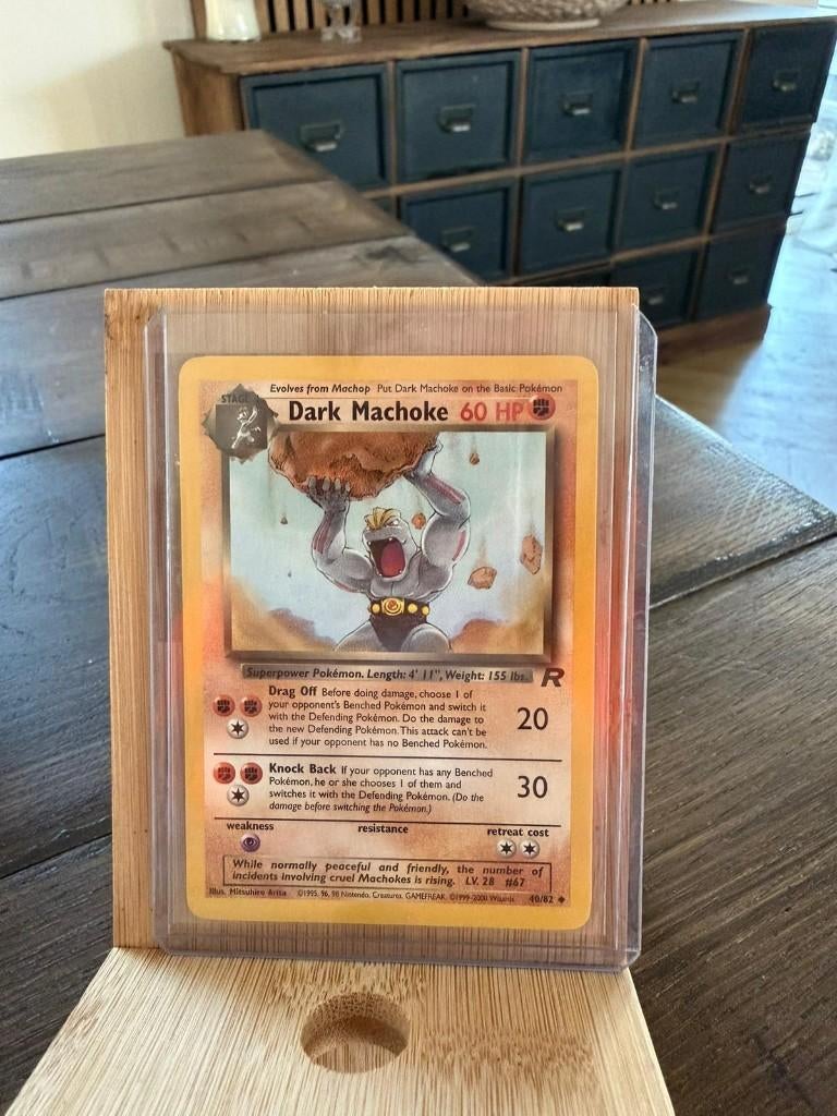 Pokemon Dark Machoke Team Rocket, Ophalen of Verzenden, Zo goed als nieuw, Losse kaart, Foil