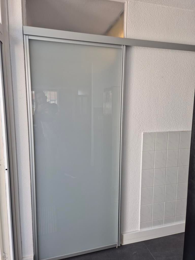 Schuifdeur 87x203,5 cm met melkglas, Ophalen