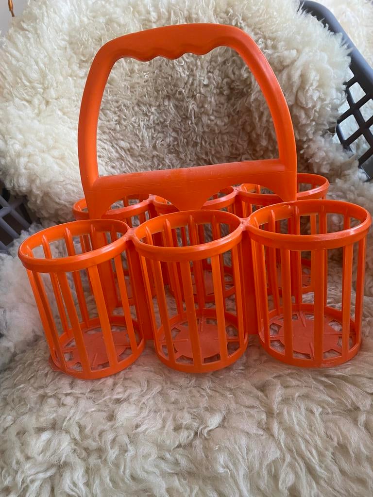 Vintage Curver flessenrek oranje jaren ‘70, Ophalen of Verzenden