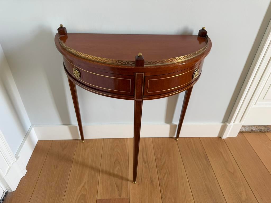 Empire halve maan tafeltje demi-lune mahonie antiek, Antiek en Kunst, Ophalen