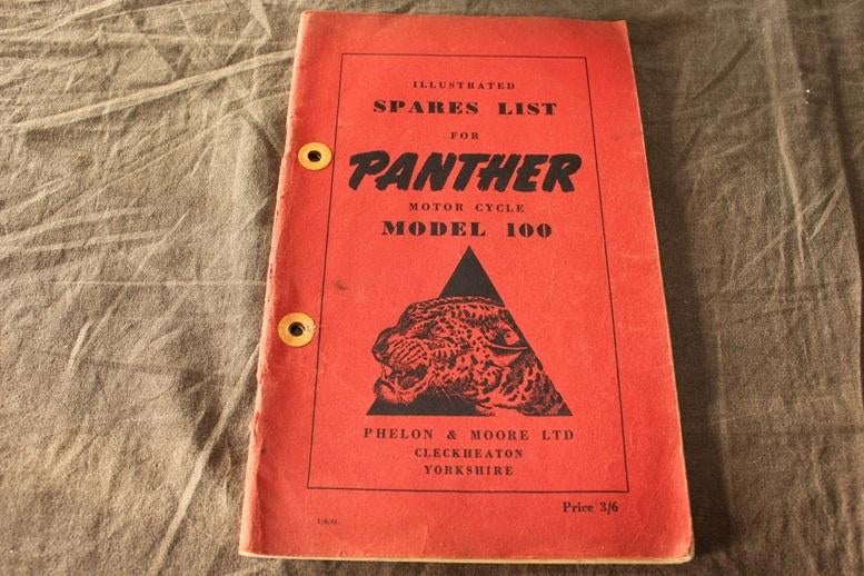 Panther  model 100 1951 motorcycle parts list, Motoren, Ophalen of Verzenden, Overige merken
