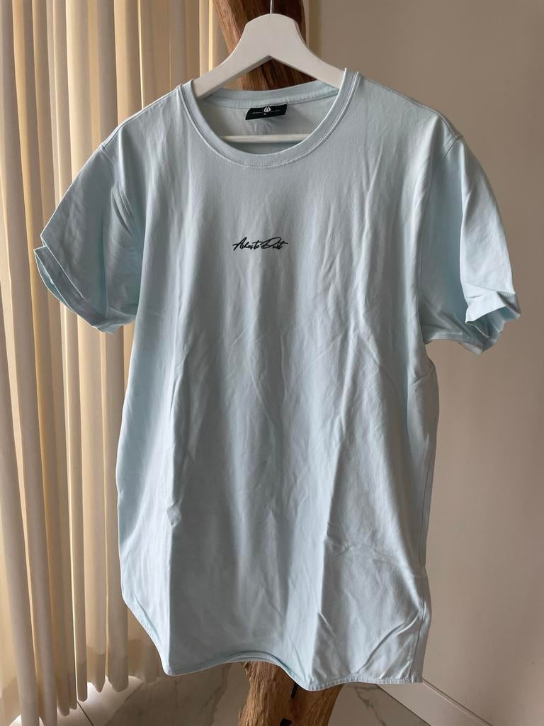 Ashes to Dust T-shirt lichtblauw met print Maat M, Kleding | Heren, Ophalen of Verzenden, Zo goed als nieuw, Maat 48/50 (M), Blauw