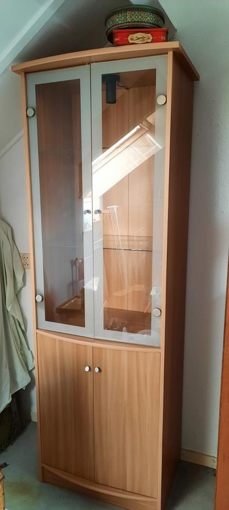 Mooie vitrinekast, Huis en Inrichting, Ophalen, Glas, 50 tot 100 cm, 150 tot 200 cm