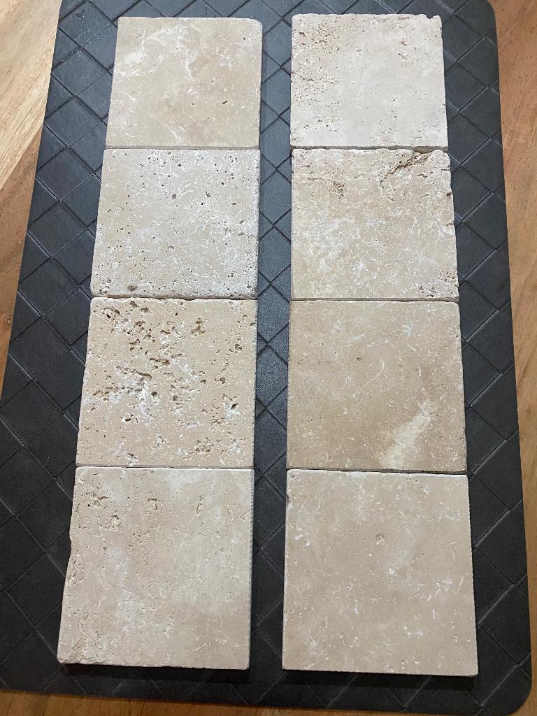 Nibo Stone travertin tegels 10x10 cm – 4,5 m² – natuursteen, Ophalen, Nieuw, Minder dan 20 cm, Minder dan 20 cm