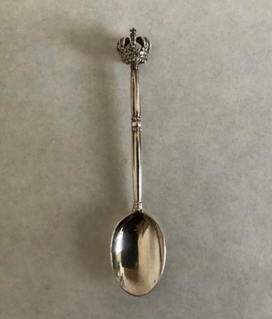 Theelepel met 3D kroon, Ophalen of Verzenden