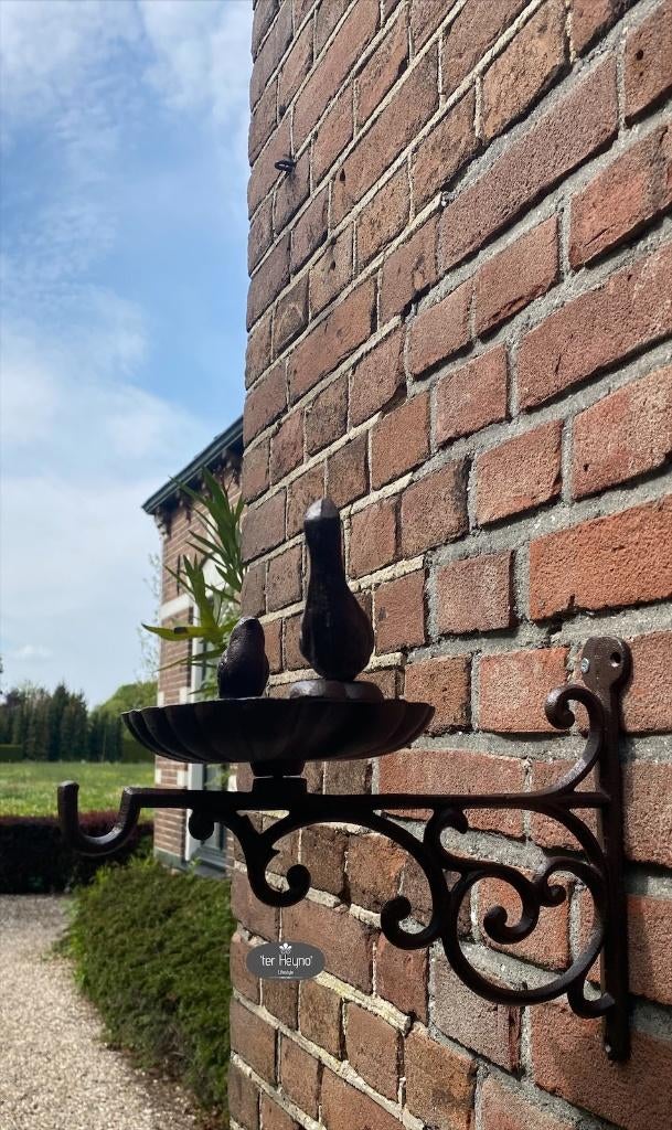 Gietijzeren wand voederschaal vogel bad voer vogel landelijk, Tuin en Terras, Verzenden, Nieuw