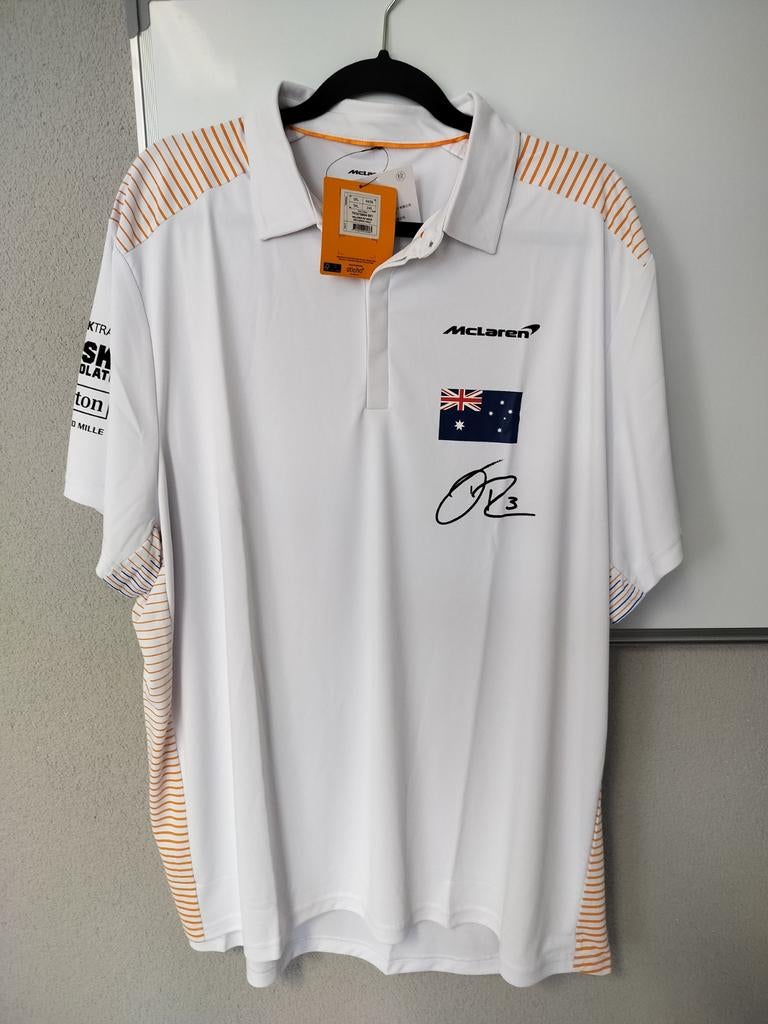 Fanshirt F1, team MacLaren, Ricciardo, polo wit, maar 3XL, Ophalen of Verzenden, Nieuw, Overige maten, Wit