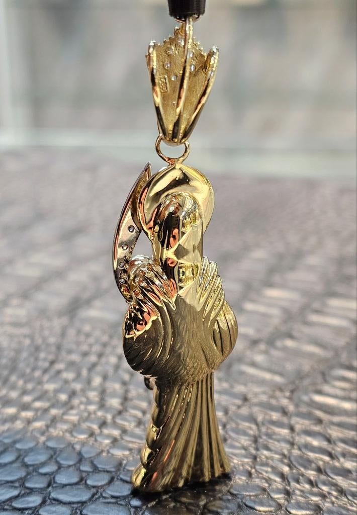 Prachtige Santa Muerte 14karaat goud massiefe hanger, Ophalen of Verzenden, Zo goed als nieuw, Goud, Goud