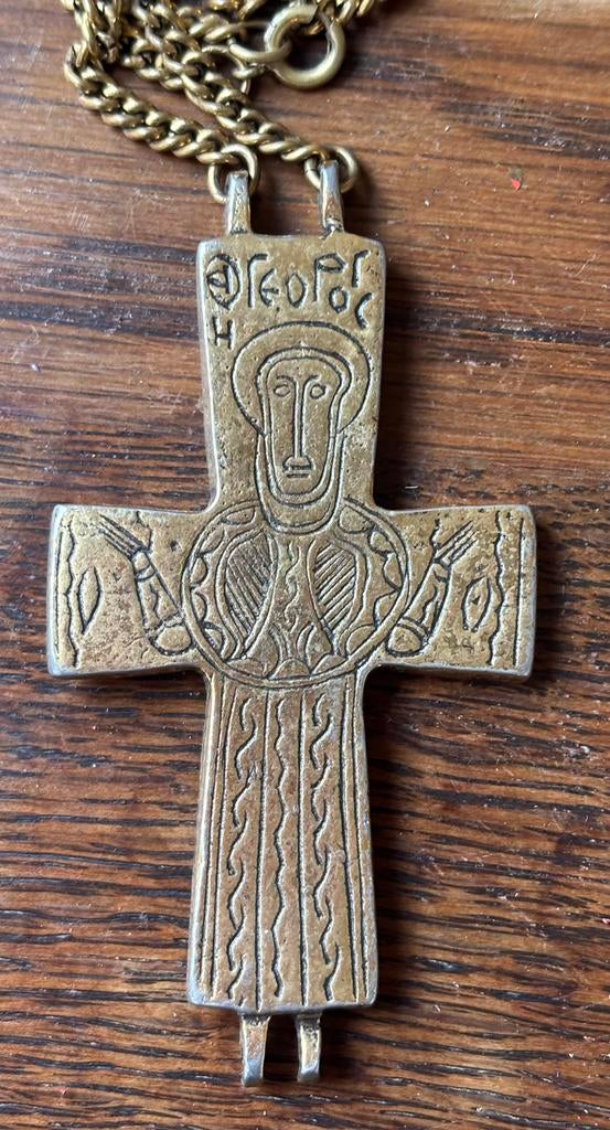 Vintage relikwiekruis, Ophalen of Verzenden, Gebruikt, Sieraad, Christendom | Katholiek