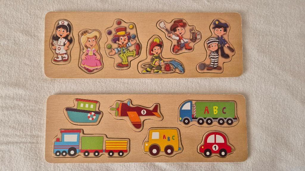 2 houten kinderlegpuzzels. leeftijd 1-3 jaar, Ophalen of Verzenden, 10 tot 50 stukjes, Zo goed als nieuw