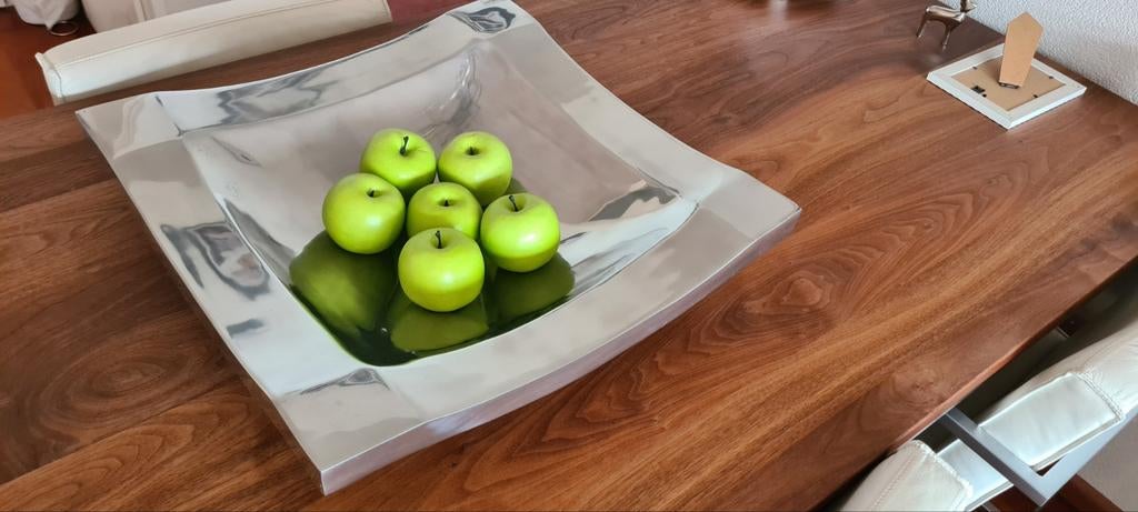 moderne handgemaakte Bob design aluminium schaal 50x50, Ophalen of Verzenden, Zo goed als nieuw, Vierkant