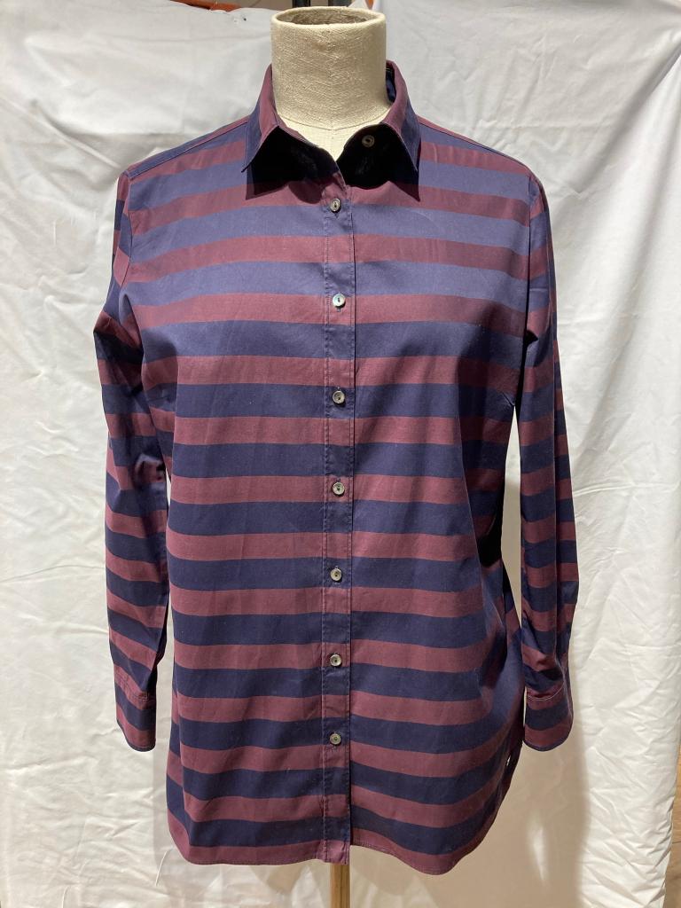 PAUL&SHARK streep blouse marine/bordeaux 42, Blauw, Maat 42/44 (L), PAUL&SHARK, Ophalen of Verzenden