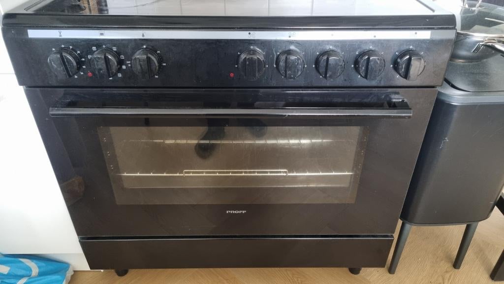Proff FSVC 9060BL keramisch fornuis 90cm met hetelucht oven, Ophalen