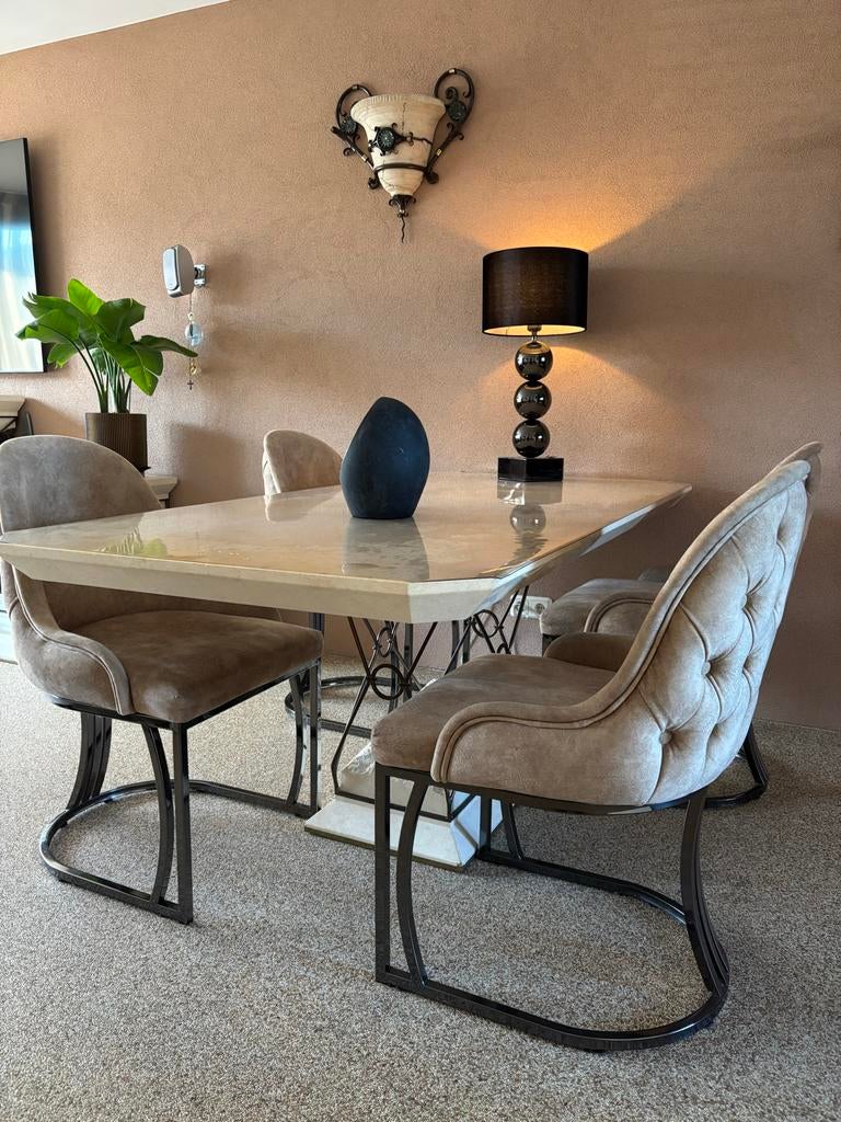 Manhattan stijl eettafel 190x90 cm (zonder stoelen), Overige materialen, Gebruikt, Vijf personen of meer, 150 tot 200 cm