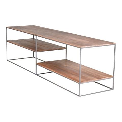 Tv Meubel 180x50cm. Metaal en mangohout, 150 tot 200 cm, Zo goed als nieuw, Minder dan 100 cm, Modern
