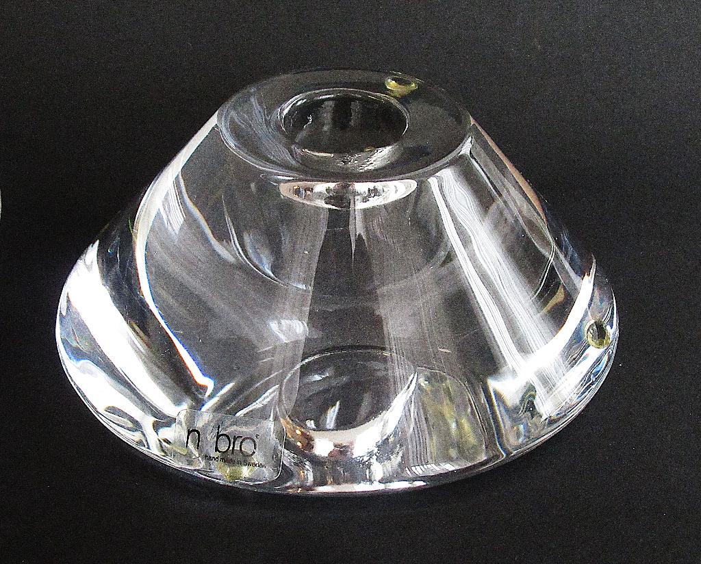 Nybro Sweden art glazen kandelaar., Ophalen of Verzenden