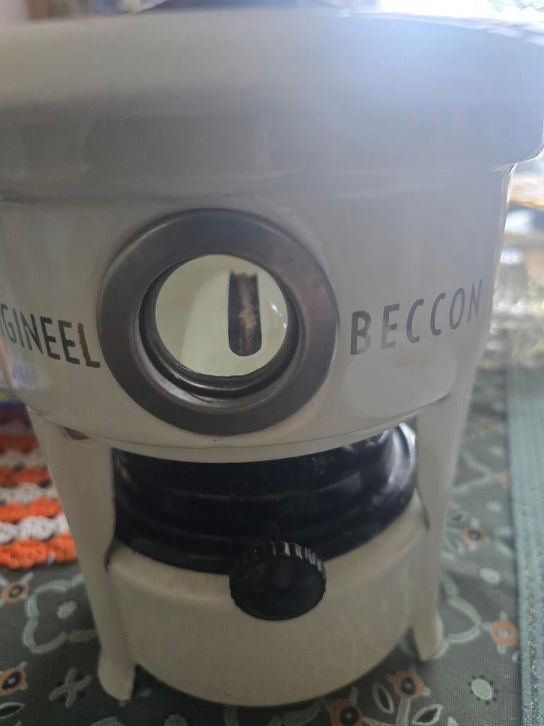 Beccoon 1-pits oliestel crème/wit, Antiek en Kunst, Ophalen of Verzenden