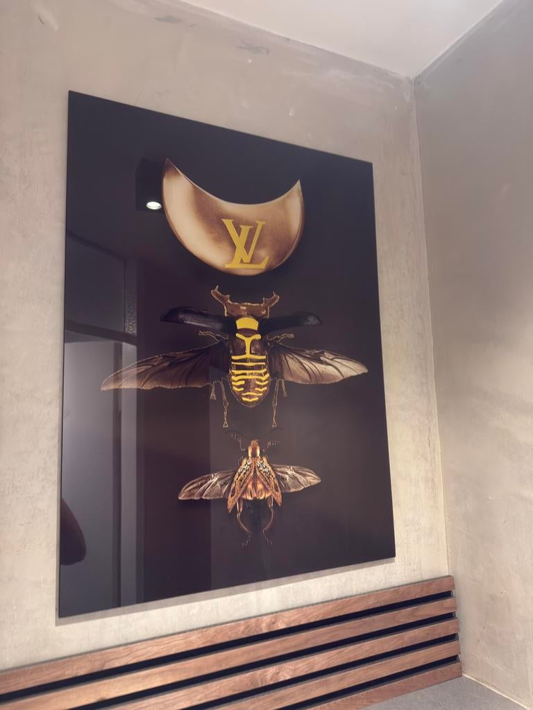 Louis Vuitton glas schilderijen 80x60 3 stuks, Ophalen of Verzenden