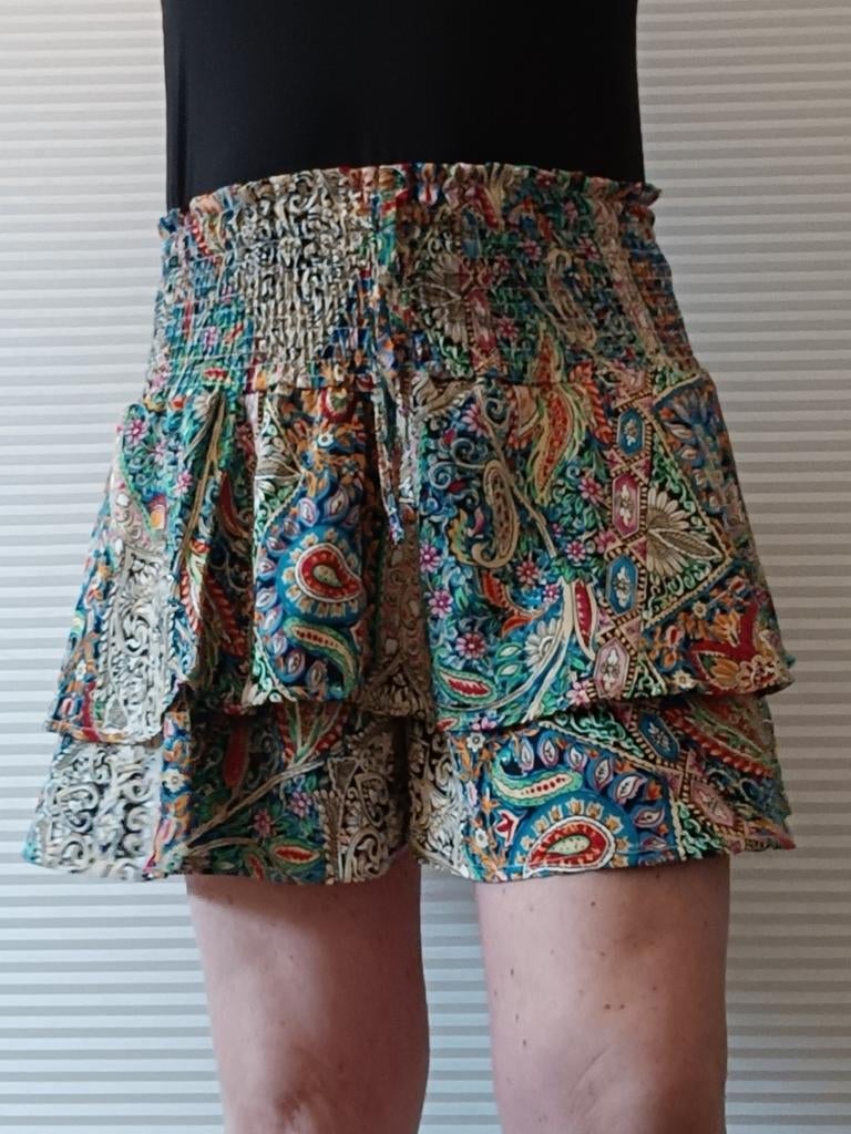 Vrolijke skort met paisley print - maat M, Maat 38/40 (M), Overige kleuren, Ophalen of Verzenden, Boven de knie