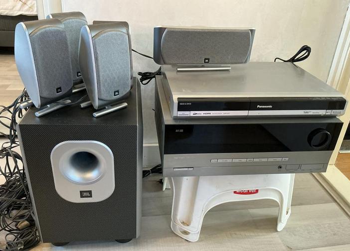 JBL Home Cinema Set met Harman/Kardon Receiver & Panasonic R, Ophalen, Gebruikt, Panasonic, 70 watt of meer