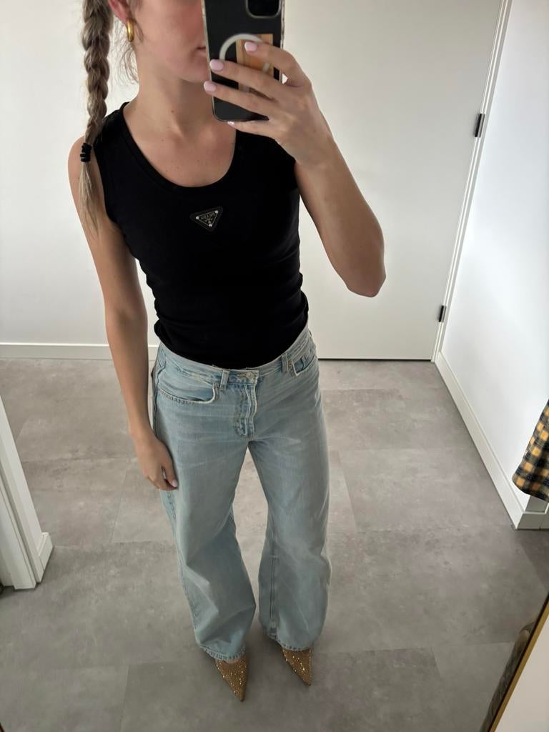 Prada top, Kleding | Dames, Ophalen of Verzenden, Zo goed als nieuw, Zwart, Zonder mouw