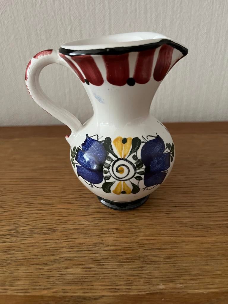 Kleine decoratieve vaas met handgeschilderde bloemen, Ophalen of Verzenden