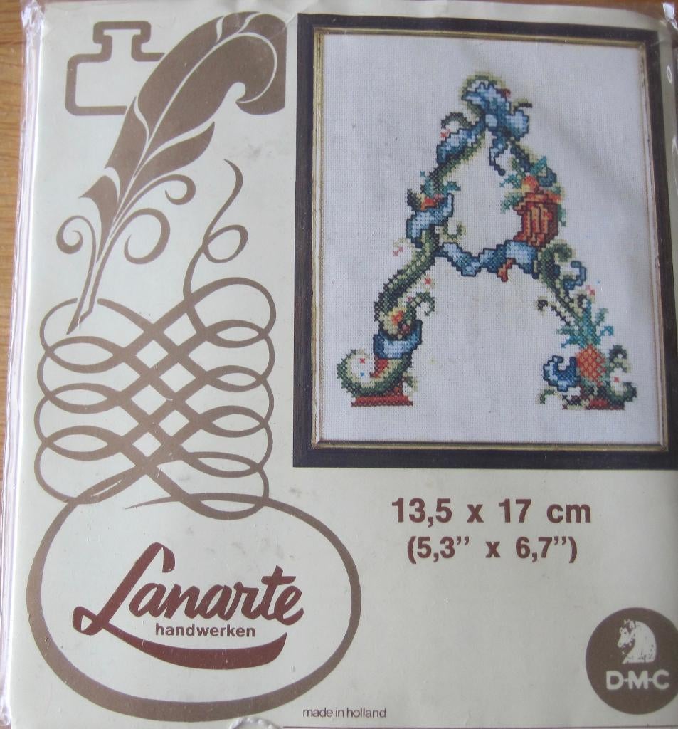 borduurpakket van de letter A - Lanarte - nieuw, Hobby en Vrije tijd, Borduren en Borduurmachines, Ophalen of Verzenden, Nieuw