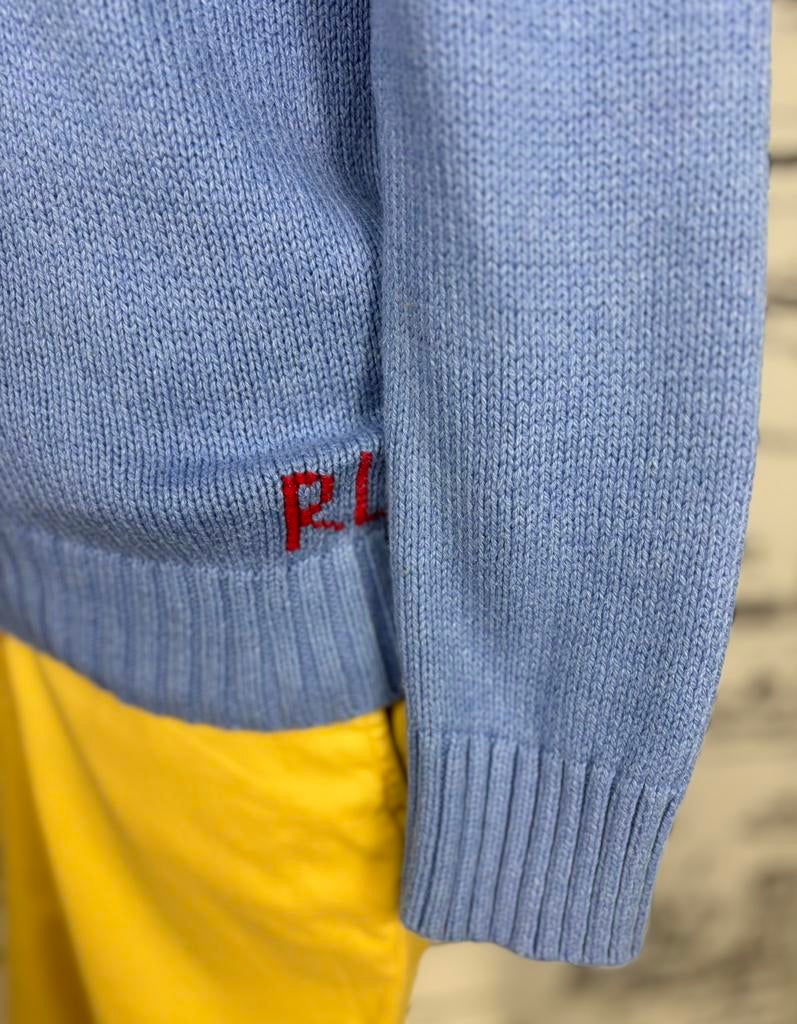 Ralph Lauren lavendelblauwe trui met beer maat 8 (260 euro), Verzenden, Trui of Vest, Ralph Lauren, Ralph Lauren EU