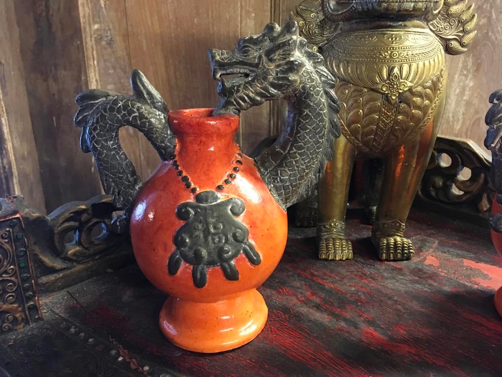 Set van twee Oosterse drakenvazen, keramiek, Ophalen of Verzenden